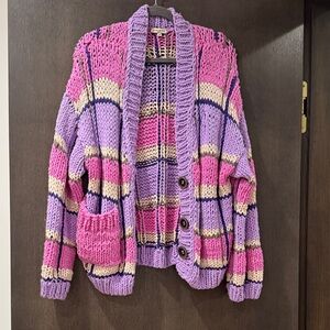 Natasha Zinko Pink and Purple Knit Cardigan